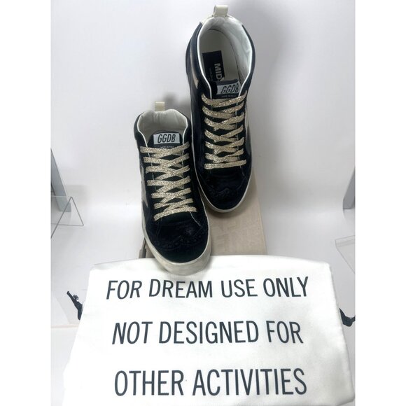 Golden Goose Mid Star platinum Black Women Sneakers Size 37 US7 - Picture 13 of 15